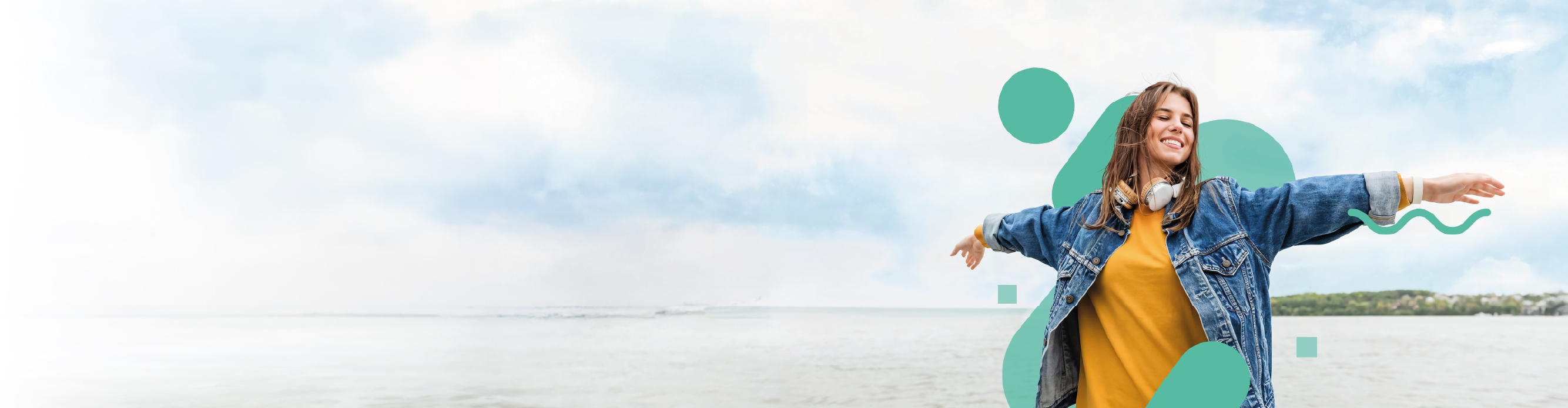 chica feliz con brazos abiertos