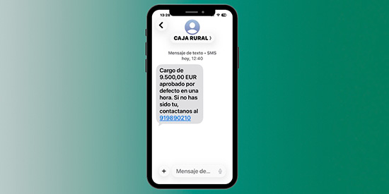 imagen de un sms fraude