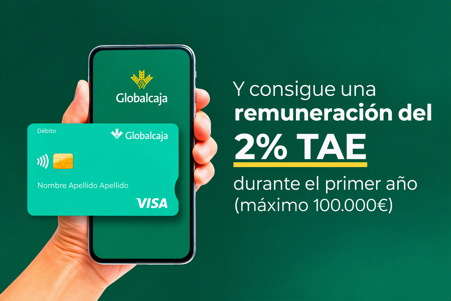 Hazte cliente y consigue una remuneración del 2% TAE durante el primer año (máximo 100.000€)